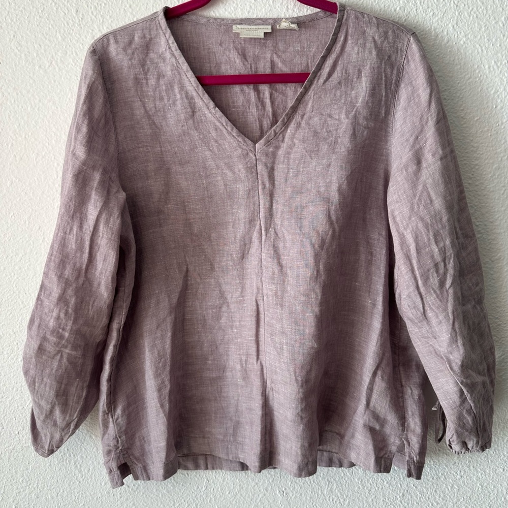 Christian Siriano 100% Linen Shirt in lavender